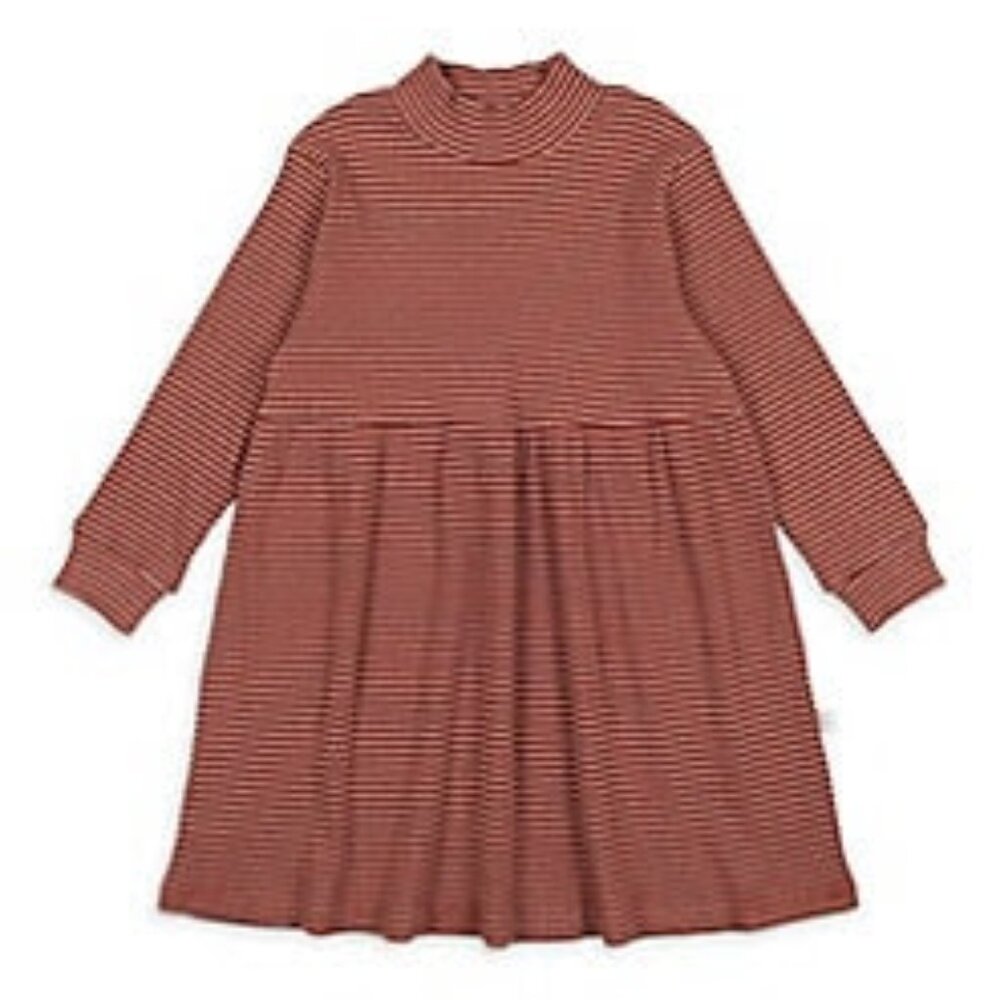 Girls dress striped waffle mockneck size 8